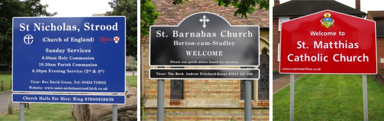 Aluminium Post Mounted Church Signs